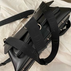 Dior jersey hardcore bag in black rhinestone straps y2k vintage